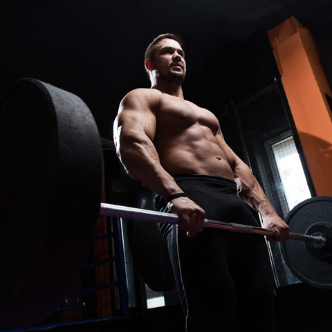 Gym man working out bodybuilding weight listing EAA's