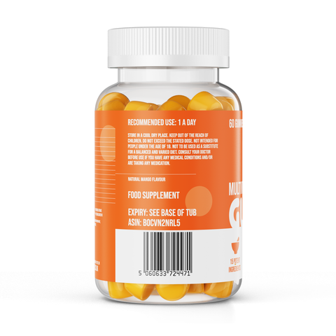 Multivitamins Gummies - High Strength 15 Ingredients x 60 (Mango Flavour)