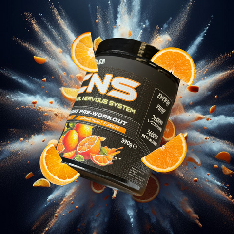 cns pre workout powder orange flavour high caffeine best pre workout