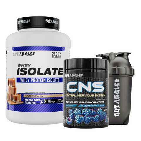 whey protein isolate salted caramel and cns pre workout blue raspberry