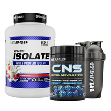 whey protein isolate strawberry and cns pre workout blue raspberry
