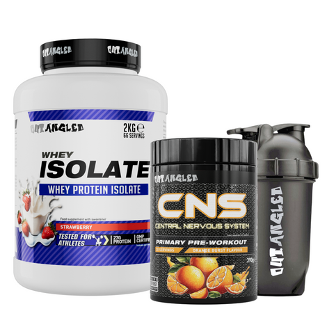 whey protein isolate strawberry and cns pre workout orange
