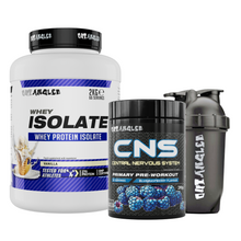 whey protein isolate vanilla and cns pre workout blue raspberry