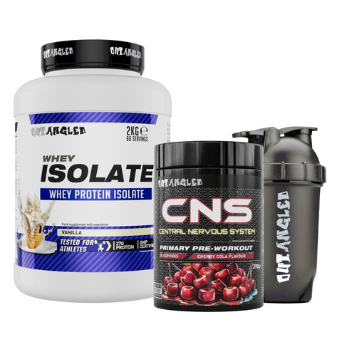 whey protein isolate vanilla and cns pre workout cherry cola