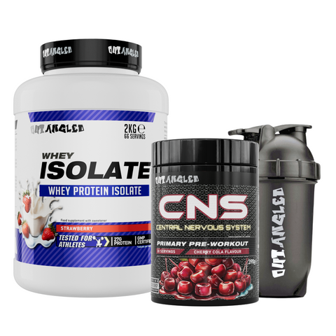 whey protein isolate strawberry and cns pre workout cherry cola